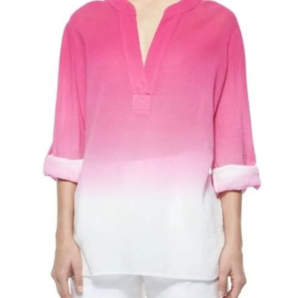 Diane Von Furstenberg DVF Esti Pink Ombre Popover Tunic size 4 - Picture 2 of 7